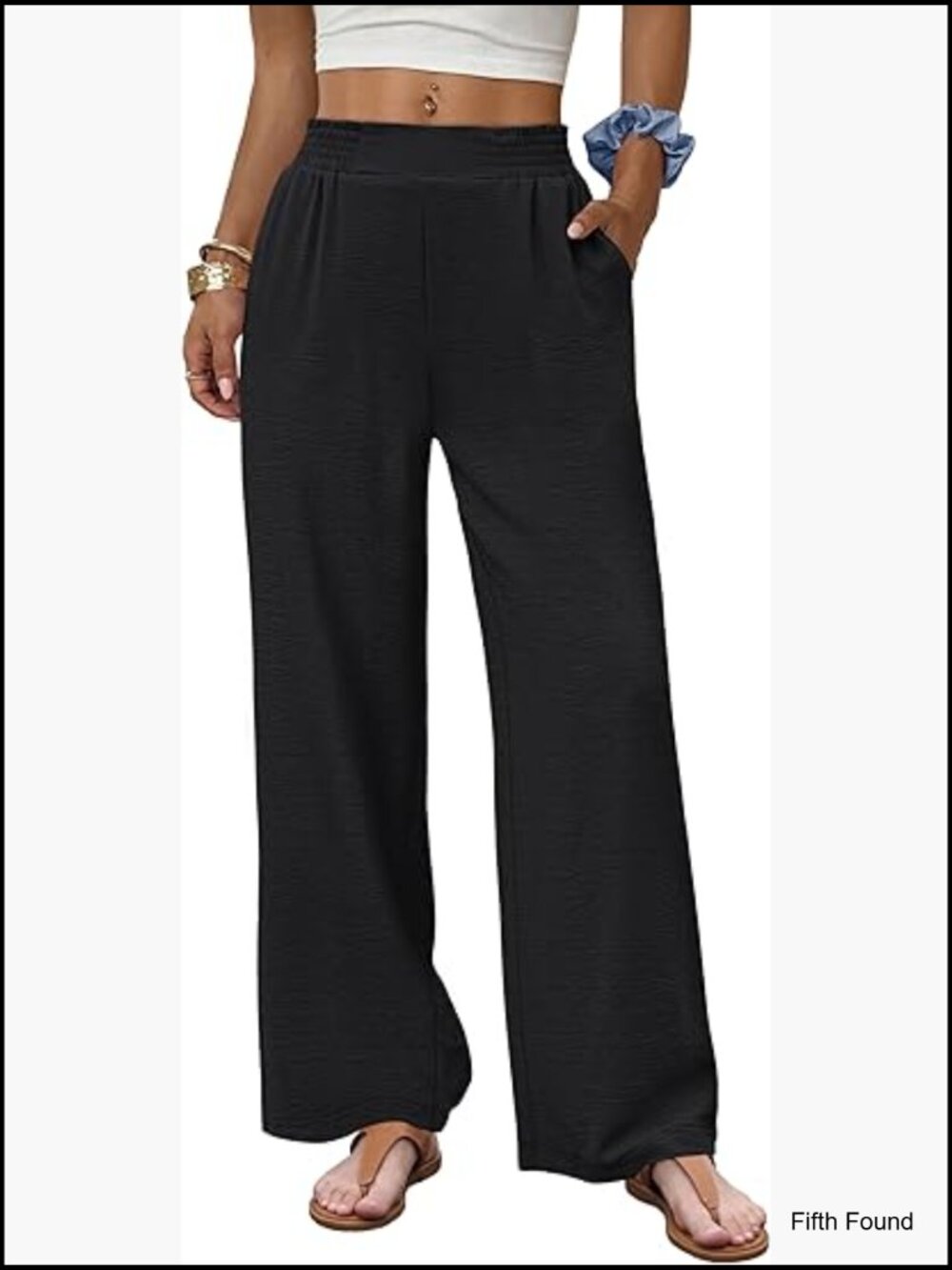 Petite Wide Leg Palazzo Pants High Waisted Flowy Trousers with Pockets Summer